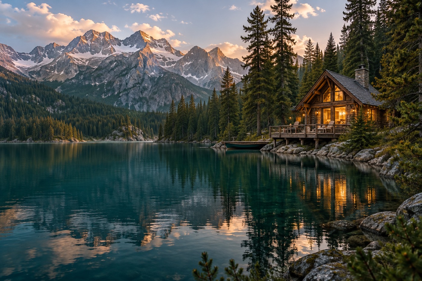 A cabin by the lake